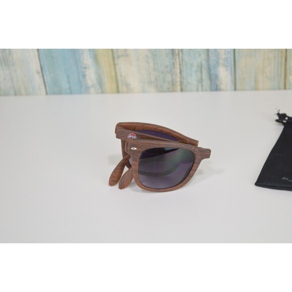 BACARDI Rum Sunglasses Compact Folding Woodgrain Plastic Glasses - Picture 3 of 15